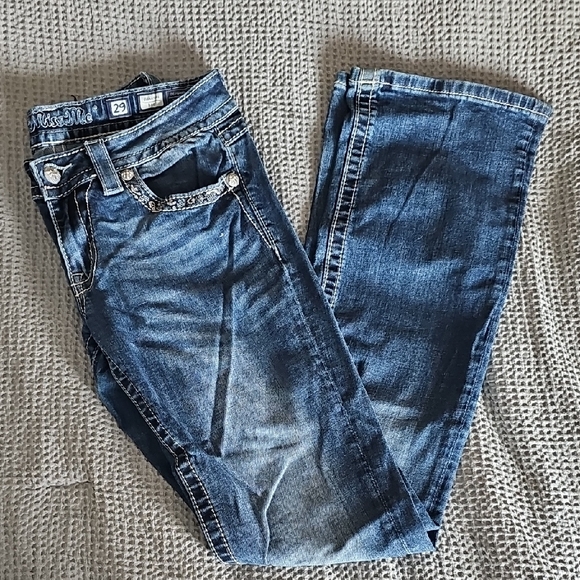 Miss Me Embellished Blue Boot Cut Jeans - Picture 2 of 10